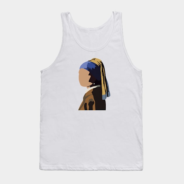 Minimal Girl with Pearl Earring Tank Top by Bleachie